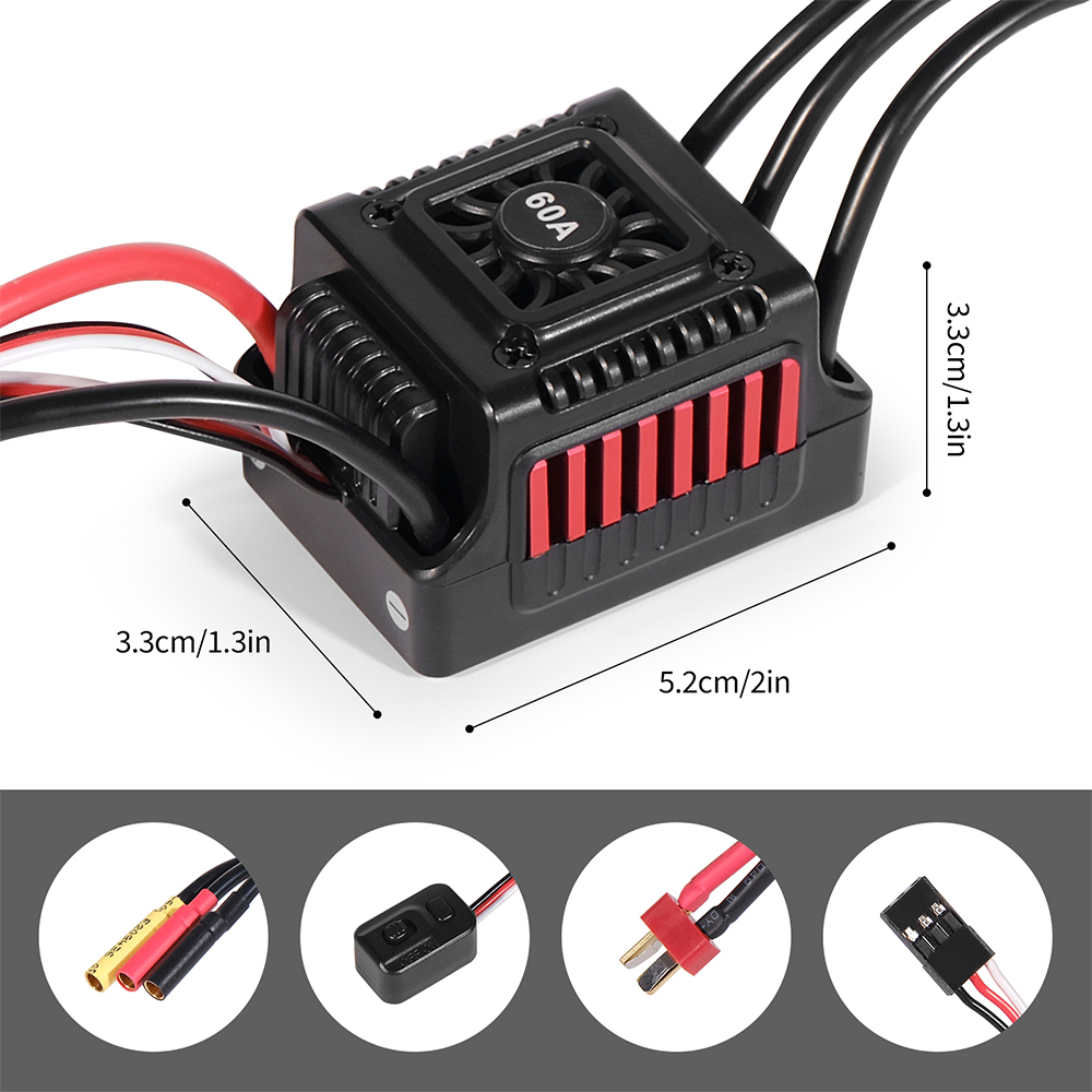45A 60A RC ESC impermeable sin - Esc Waterproof 60A reseña y precio