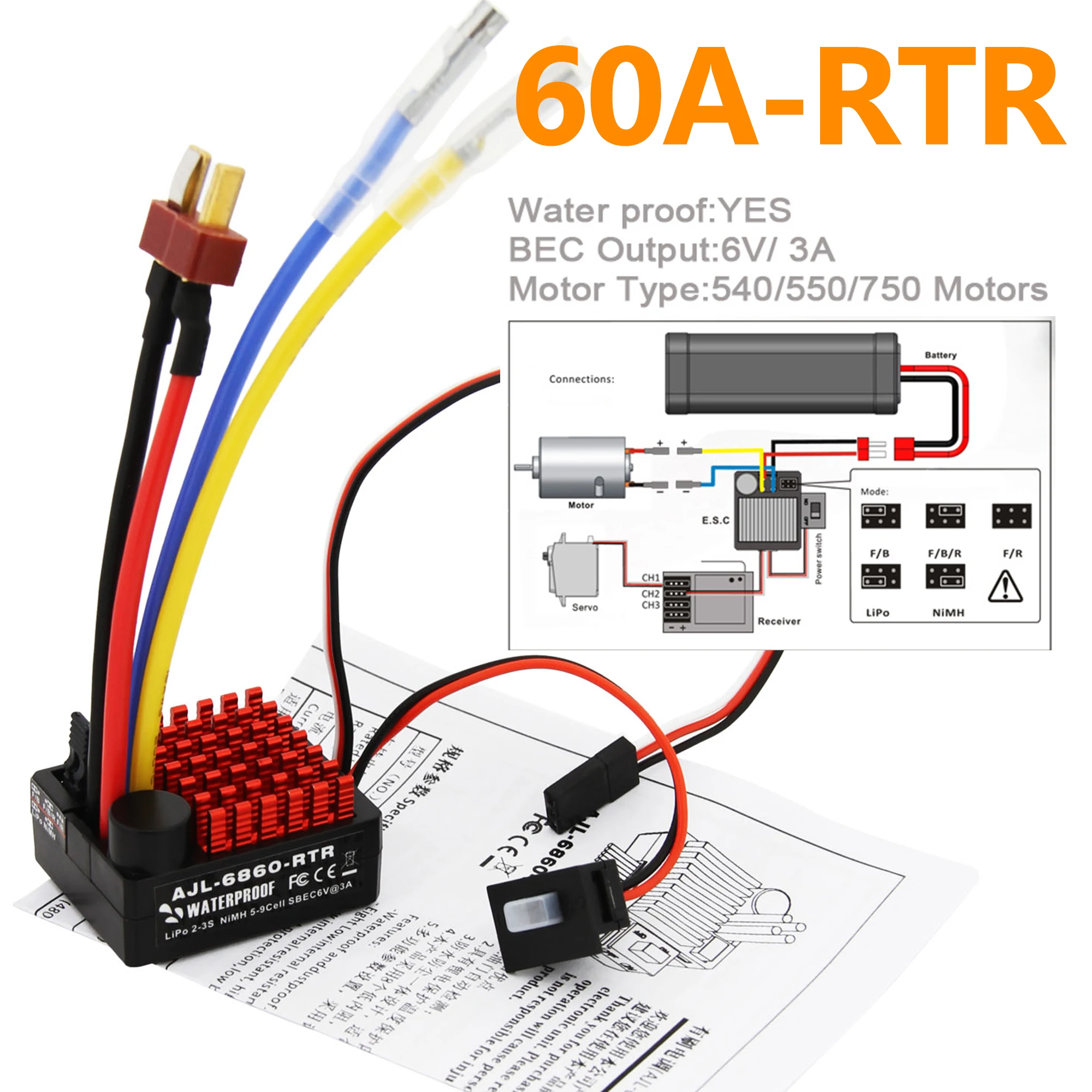 540/550/750 motores impermeabl - Esc Waterproof 60A reseña y precio