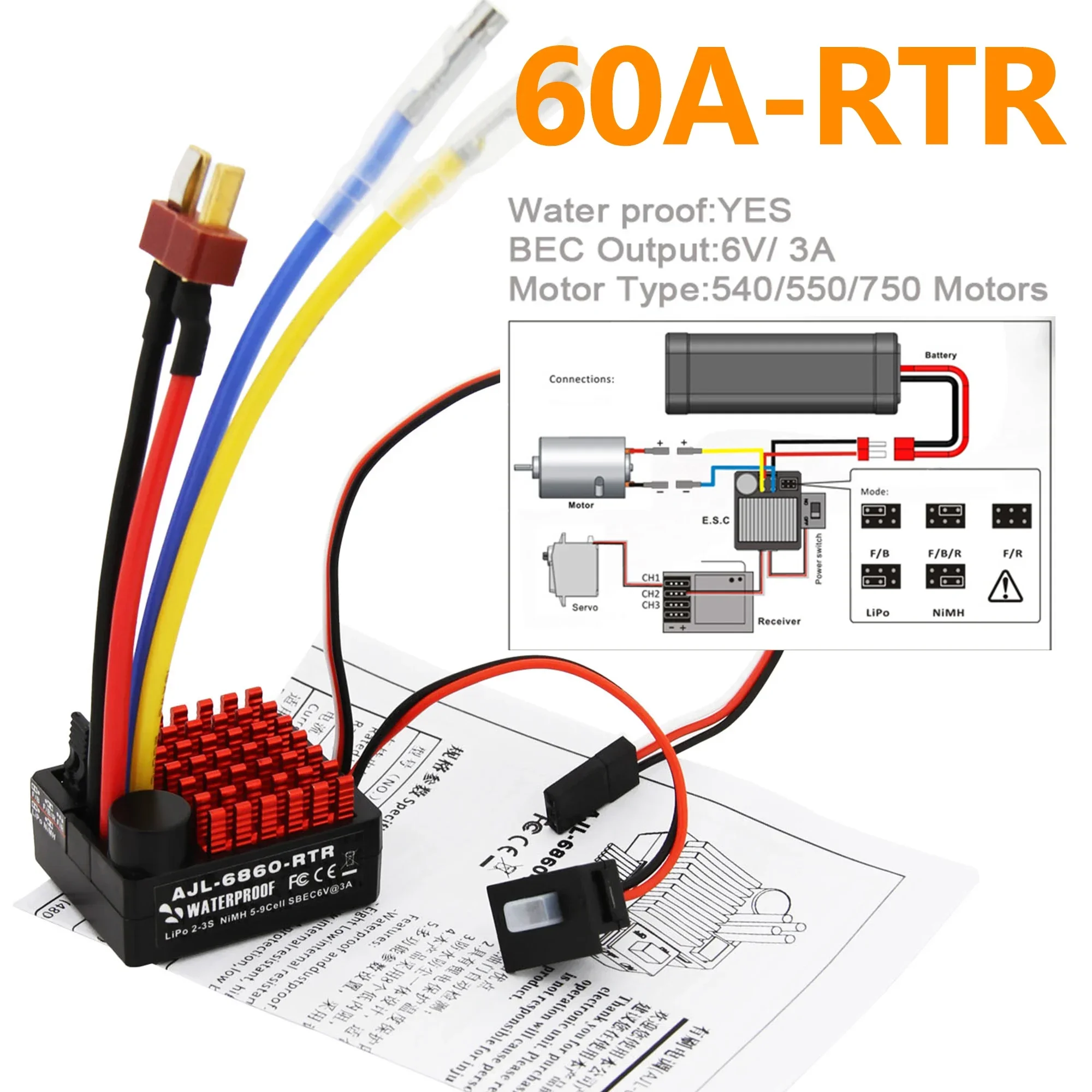 60A impermeable cepillado ESC  - Esc Waterproof 60A reseña y precio
