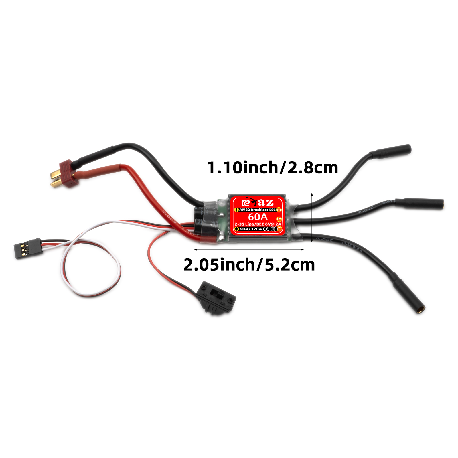 RCXAZ AM32 60A ESC sin escobil - Rc Submarine Water reseña y precio